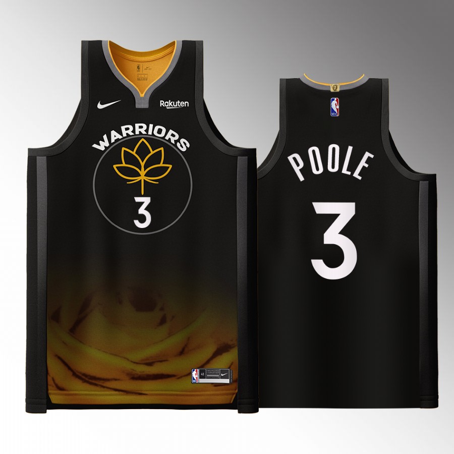 Golden State Warriors #3 Jordan Poole Black Jersey City Edition