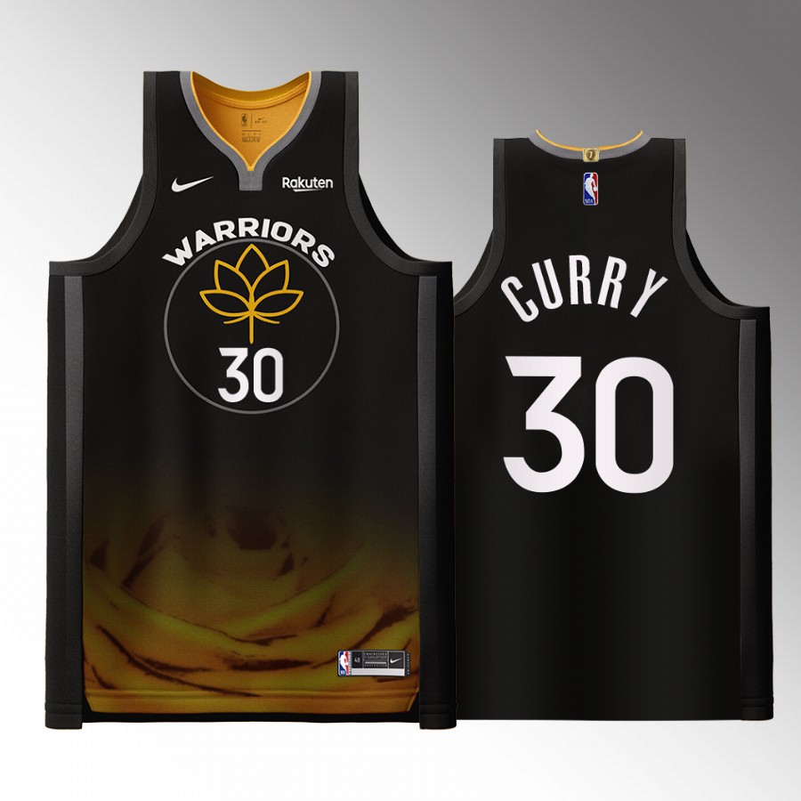 Golden State Warriors #30 Stephen Curry Black Jersey City Edition
