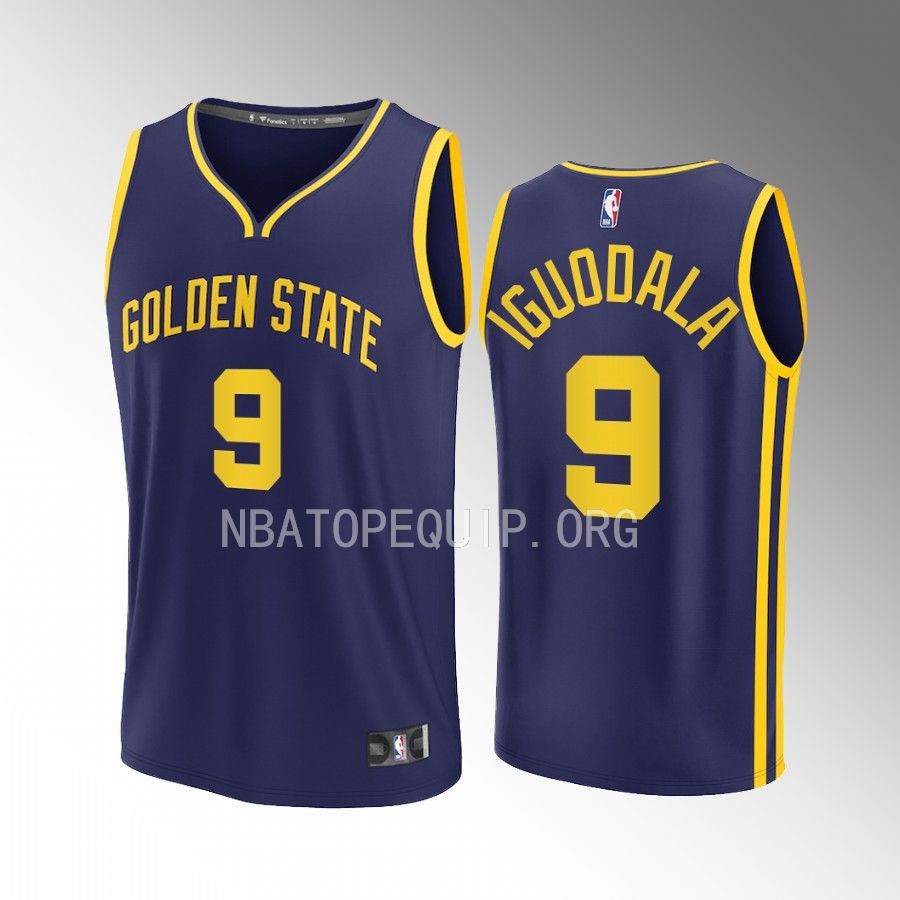 Golden State Warriors #9 Andre Iguodala Statement Edition Jersey Fast Break Navy