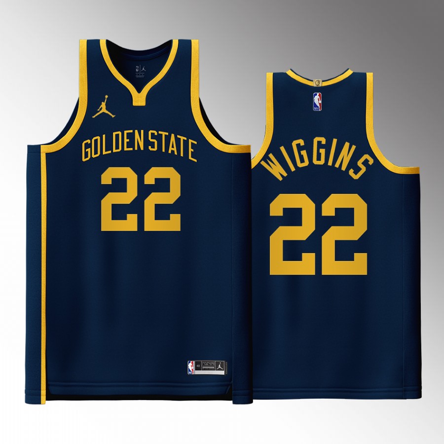 Golden State Warriors Andrew Wiggins Statement Edition Navy #22 Jersey