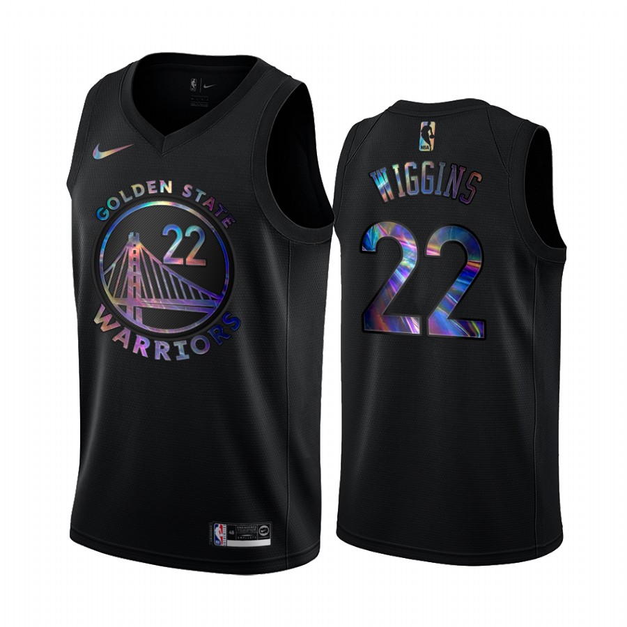 Golden State Warriors Andrew Wiggins #22 Jersey Iridescent Black HWC Limited