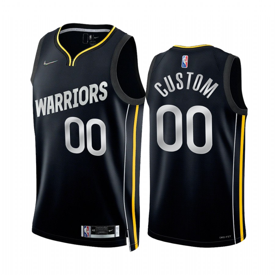 Golden State Warriors Custom #00 Select Series Black Jersey