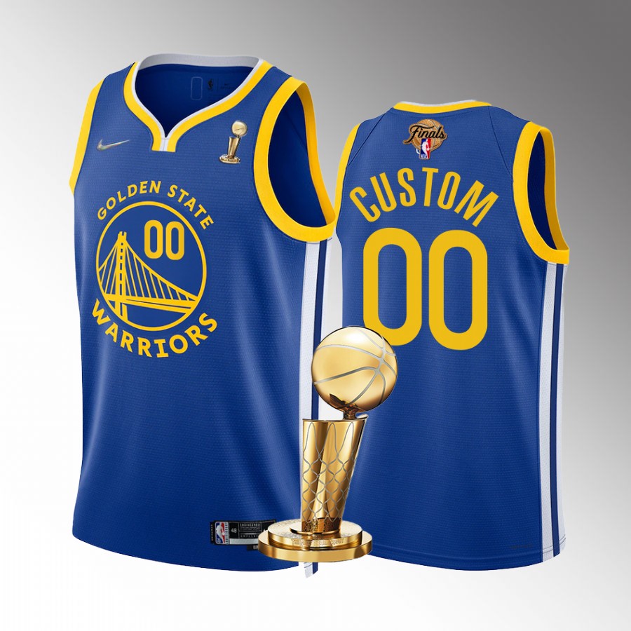 Golden State Warriors Custom Finals Champions Jersey Royal #00 Icon