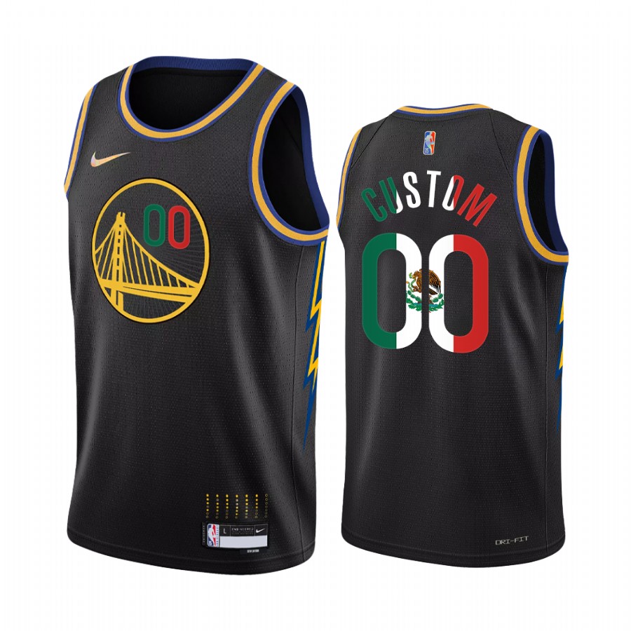 Golden State Warriors Custom Black Special Mexico Edition Jersey