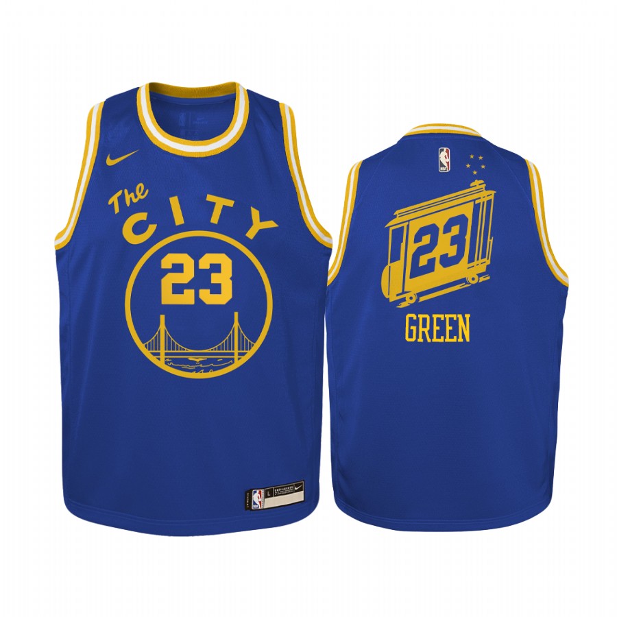 Golden State Warriors Draymond Green Hardwood Classics Blue Youth Jersey #23
