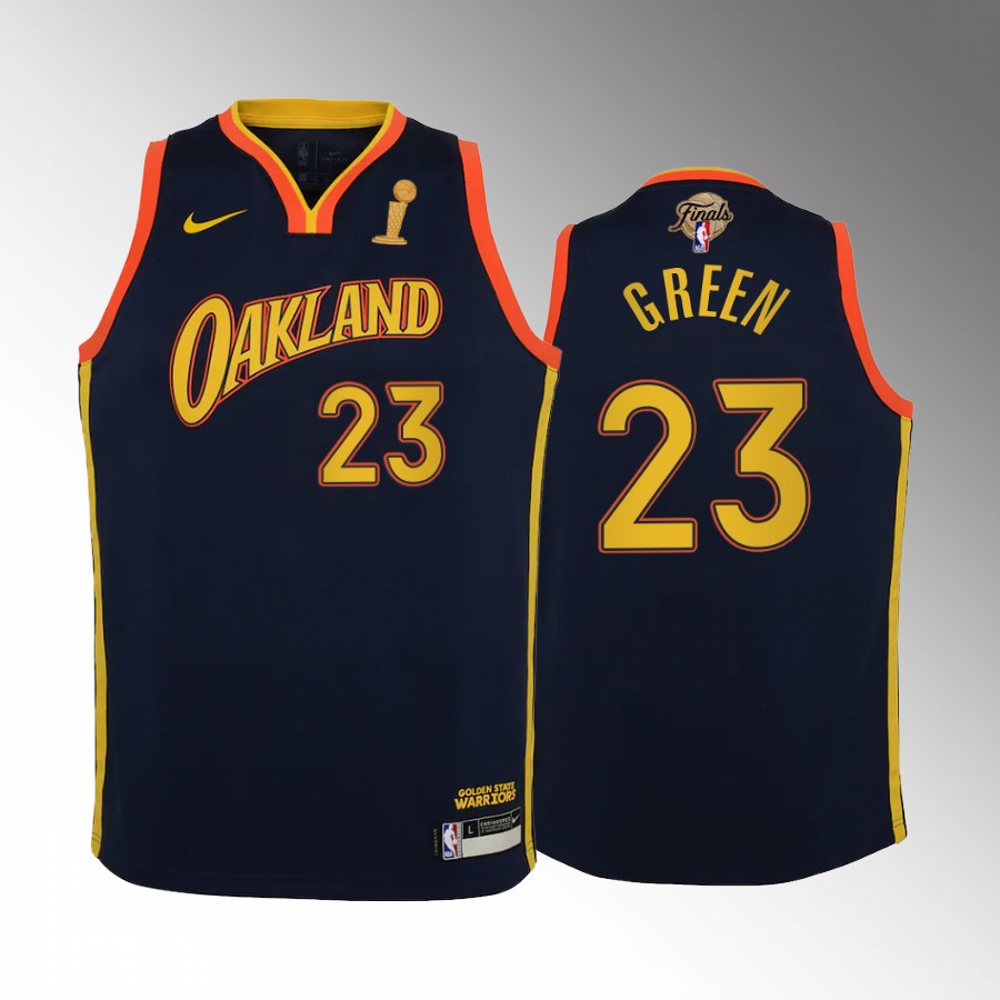 Golden State Warriors Draymond Green Finals Champions Navy Youth Jersey City #23