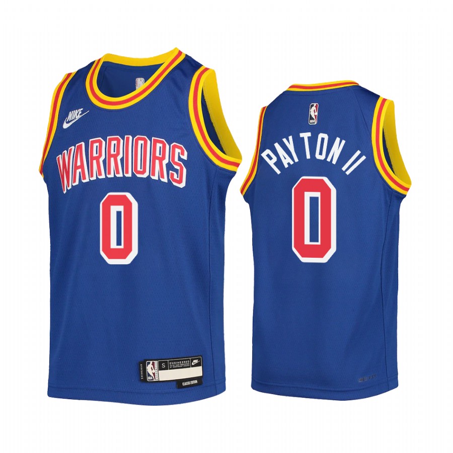 Golden State Warriors Gary Payton II Classic Edition Royal Youth Jersey 75TH #0