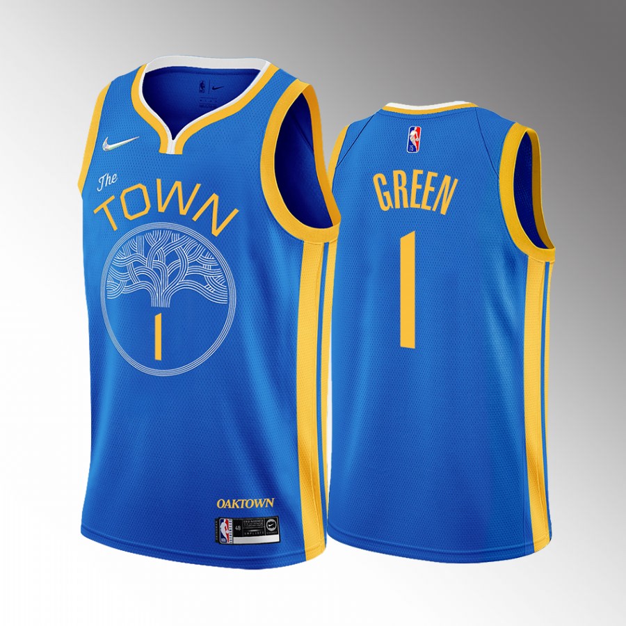 Golden State Warriors JaMychal Green Earned Edition Blue #1 Jersey
