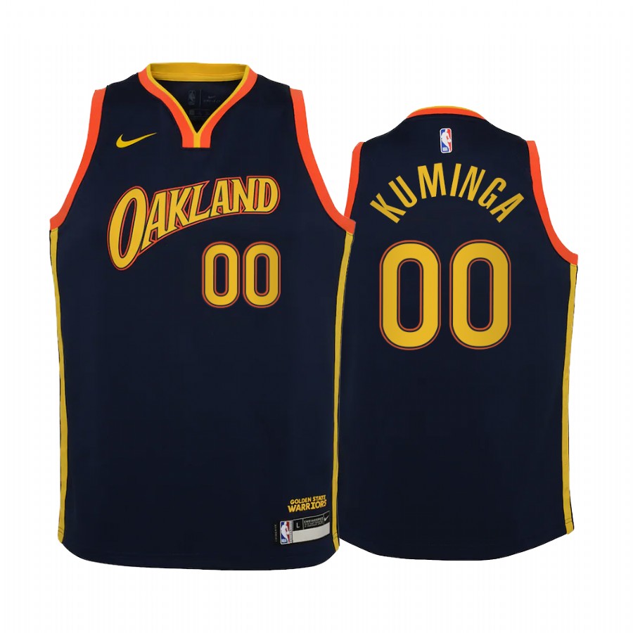 Golden State Warriors Jonathan Kuminga City Edition Navy Youth Jersey Draft #00