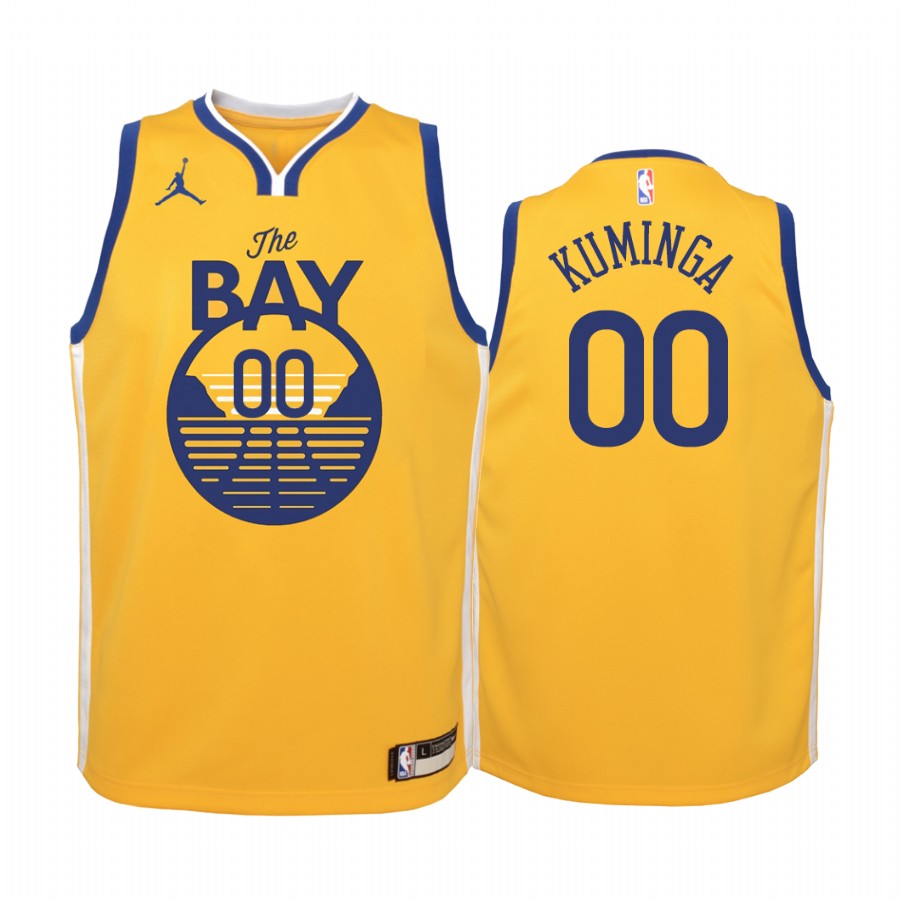 Golden State Warriors Jonathan Kuminga Statement Edition Gold Youth Jersey Draft #00