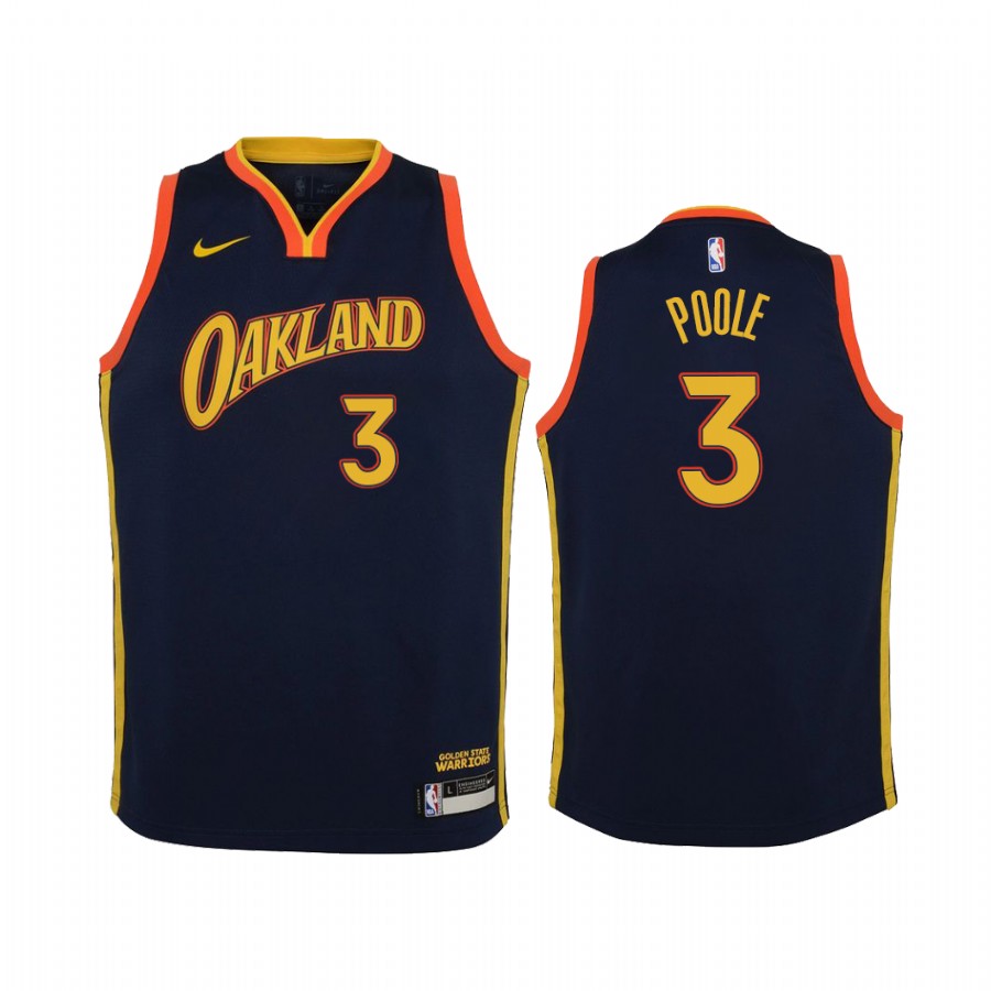 Golden State Warriors Jordan Poole City Navy Youth Jersey #3
