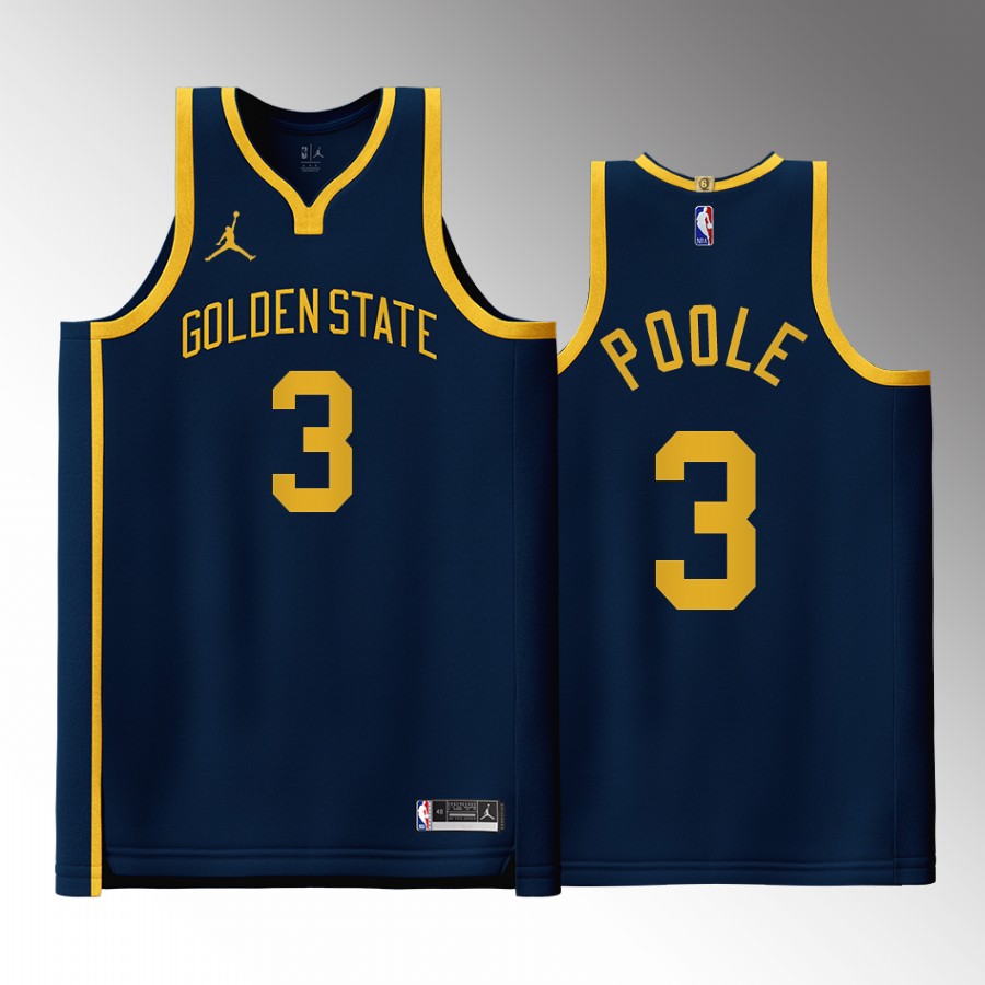Golden State Warriors Jordan Poole Statement Edition Navy #3 Jersey