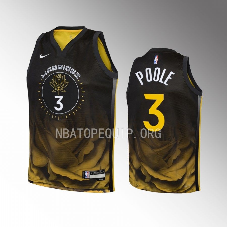 Golden State Warriors Jordan Poole City Edition Black Youth Jersey Swingman #3