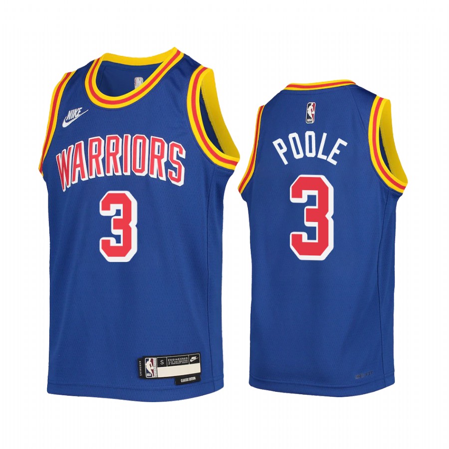Golden State Warriors Jordan Poole Classic Edition Royal Youth Jersey 75TH #3