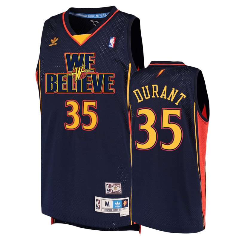 Golden State Warriors Kevin Durant Navy We Believe Swingman Hardwood Classics Men's Jersey