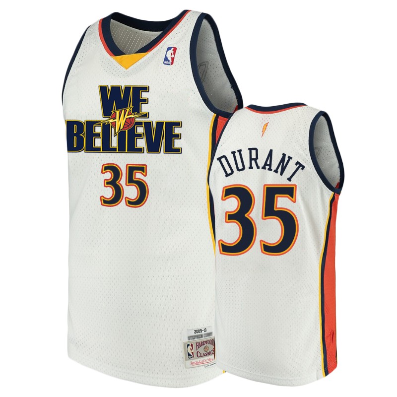 Golden State Warriors Kevin Durant White We Believe Swingman Hardwood Classics Men's Jersey