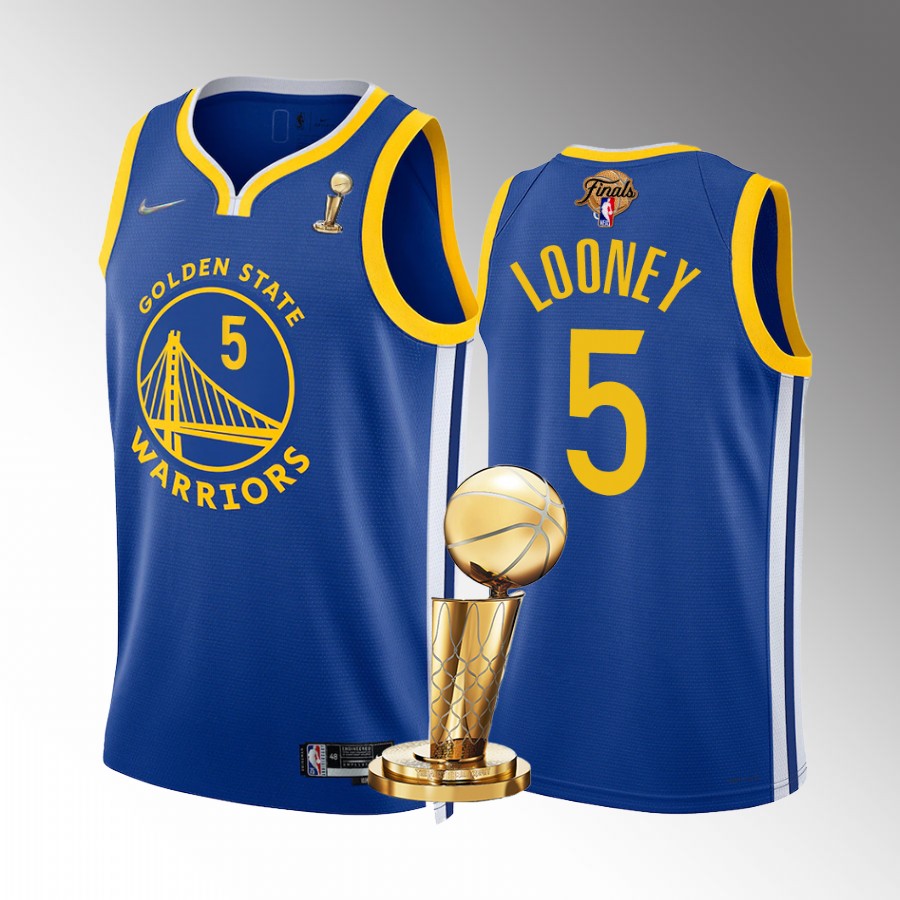 Golden State Warriors Kevon Looney Finals Champions Jersey Royal #5 Icon