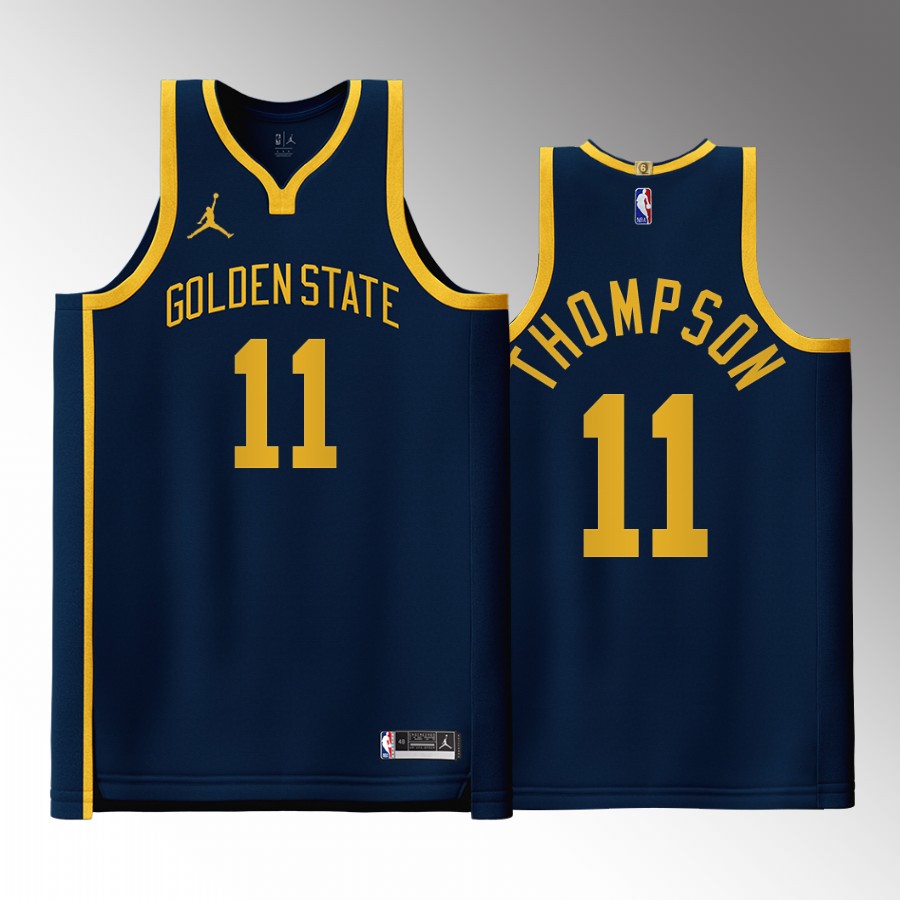 Golden State Warriors Klay Thompson Statement Edition Navy #11 Jersey