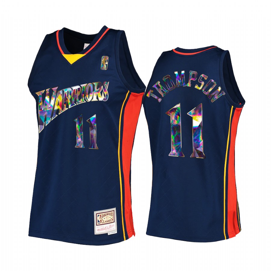 Golden State Warriors Klay Thompson 75th Anniversary Diamond #11 Navy Hardwood Classics Jersey