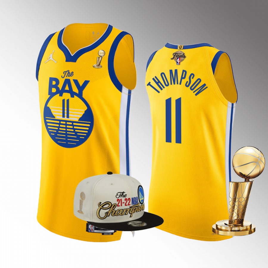 Golden State Warriors Klay Thompson 7X Finals Champs Jersey Gold #11 Set