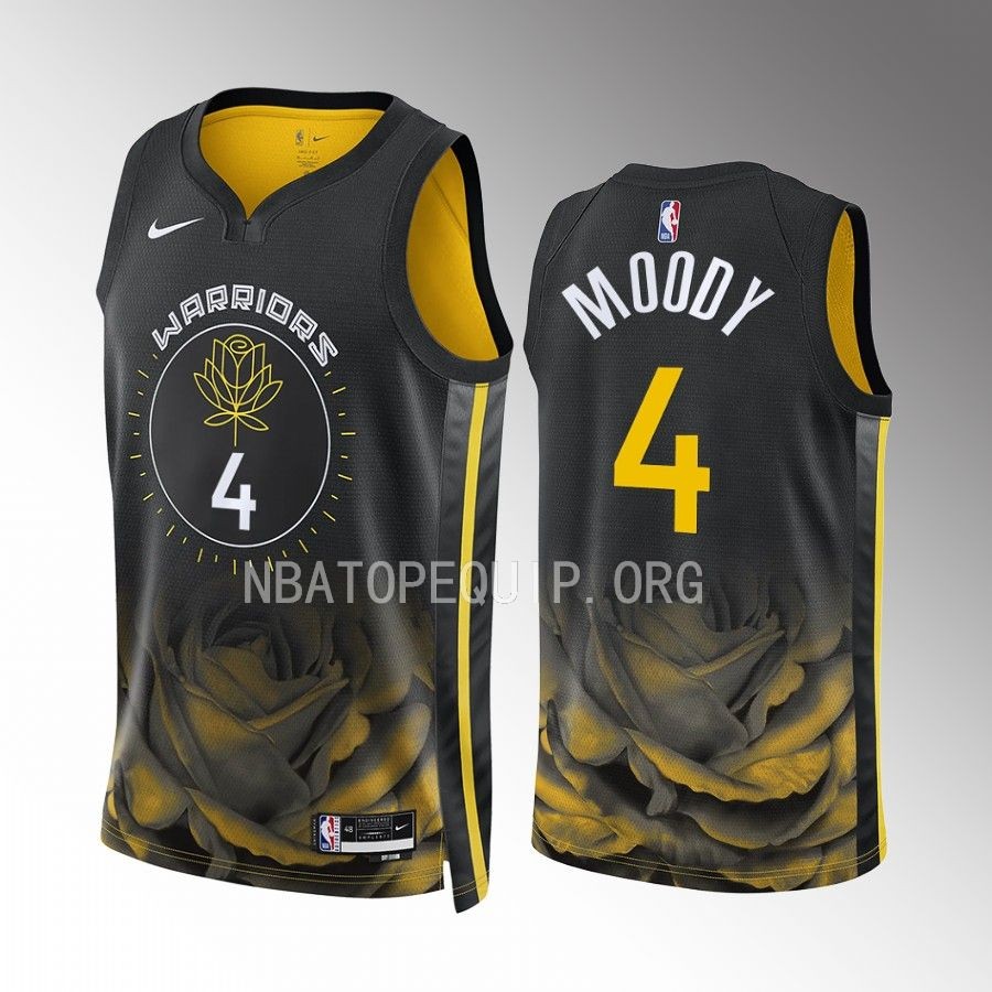 Golden State Warriors Moses Moody City Edition Black #4 Jersey Swingman