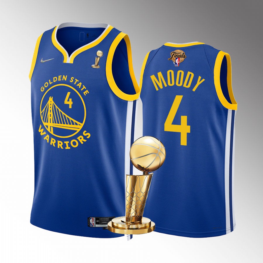 Golden State Warriors Moses Moody Finals Champions Jersey Royal #4 Icon