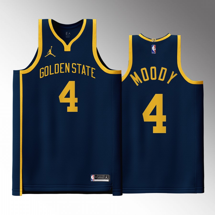 Golden State Warriors Moses Moody Statement Edition Navy #4 Jersey