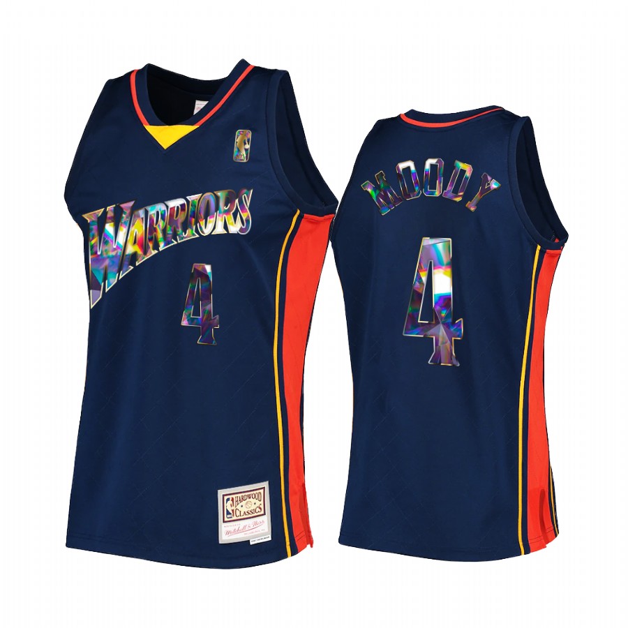 Golden State Warriors Moses Moody 75th Anniversary Diamond #4 Navy Hardwood Classics Jersey