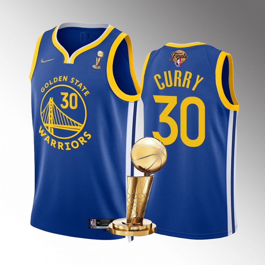 Golden State Warriors Stephen Curry Finals Champions Jersey Royal #30 Icon