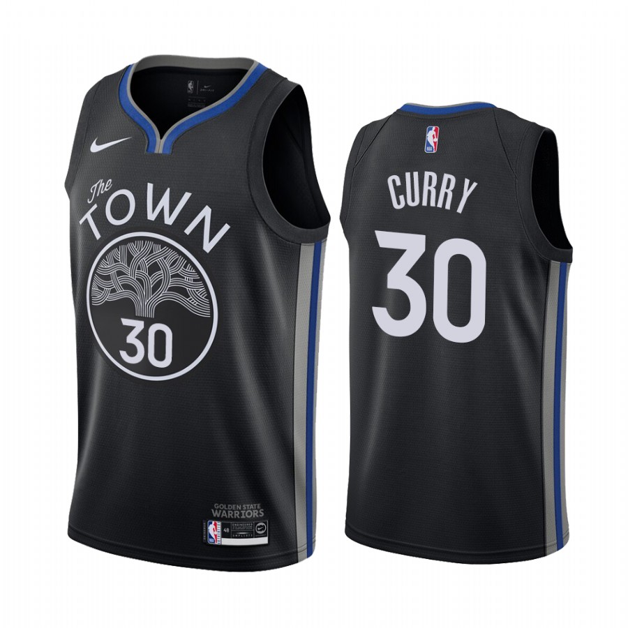 Golden State Warriors Stephen Curry Black City Jersey