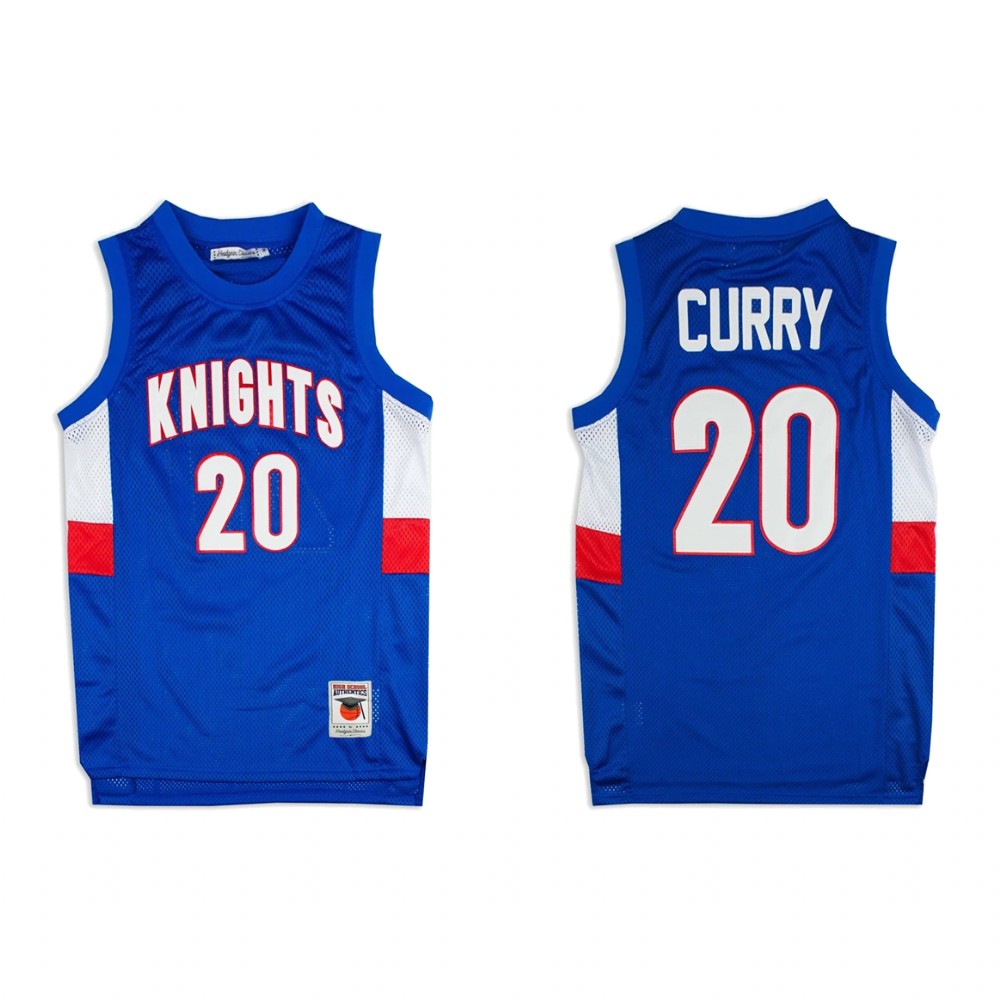 Golden State Warriors Stephen Curry Blue Knights High School Jersey
