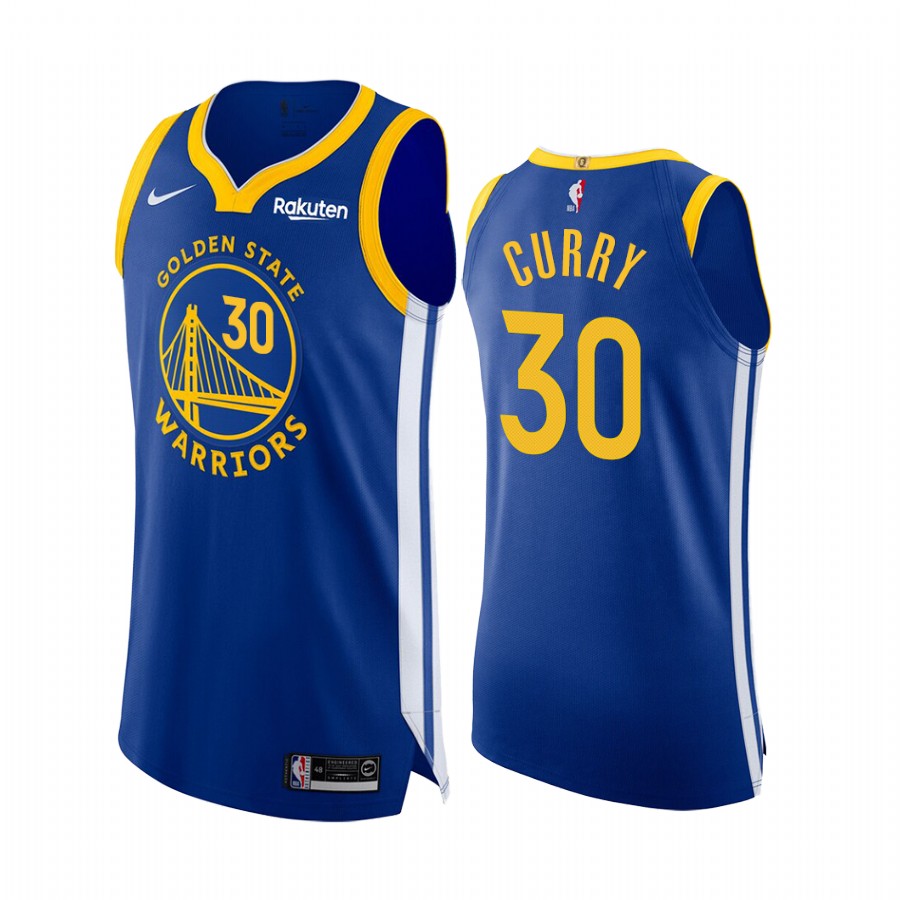 Golden State Warriors Stephen Curry Royal Icon Edition Finished Badge Jersey