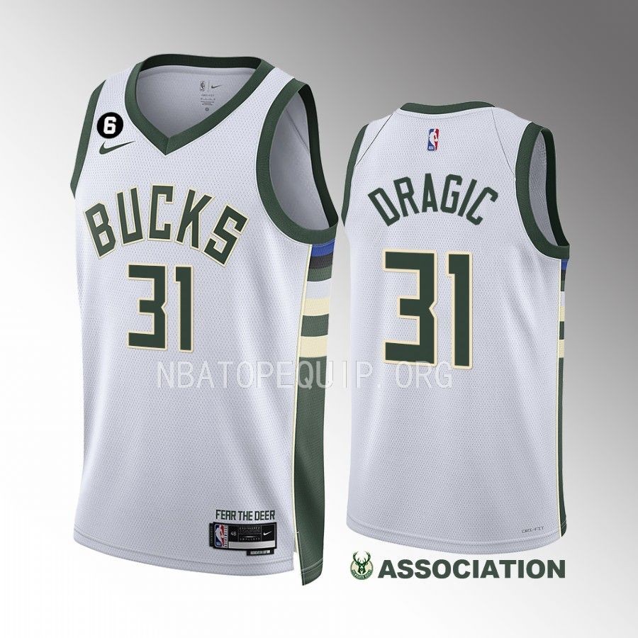 Goran Dragic Milwaukee Bucks White Association Edition Men Jersey Swingman