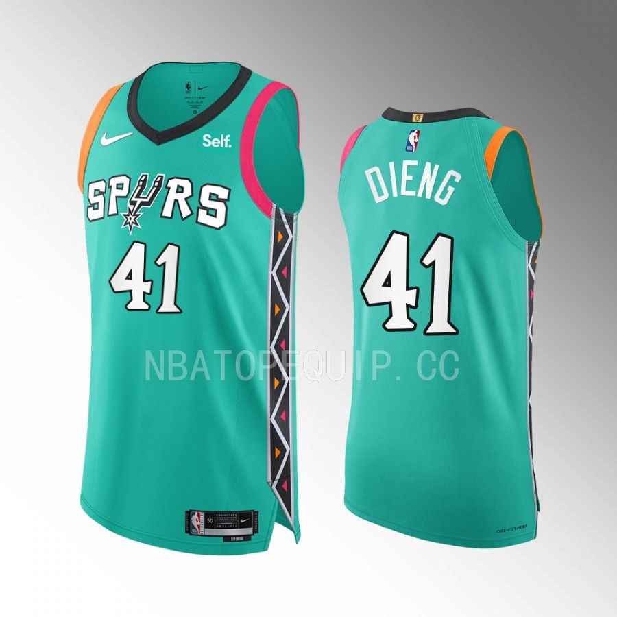 Gorgui Dieng San Antonio Spurs #41 City Edition Jersey Teal