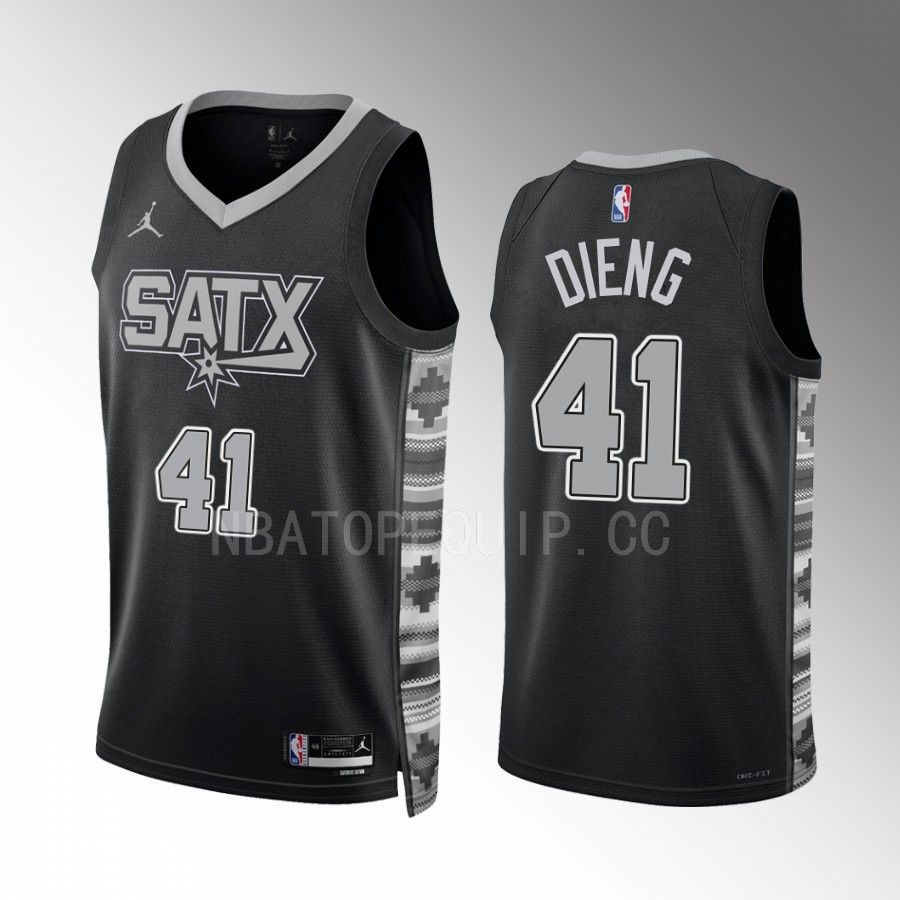 Gorgui Dieng San Antonio Spurs Black #41 Statement Edition Jersey SATX
