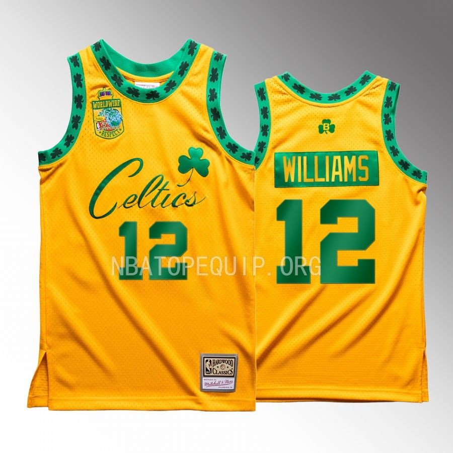 Grant Williams Bodega X Mitchell Ness Boston Celtics #12 Gold Jersey Worldwide Respect