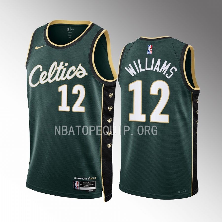 Grant Williams Boston Celtics City Edition Green #12 Jersey Honor Bill Russell 11 Gold diamonds