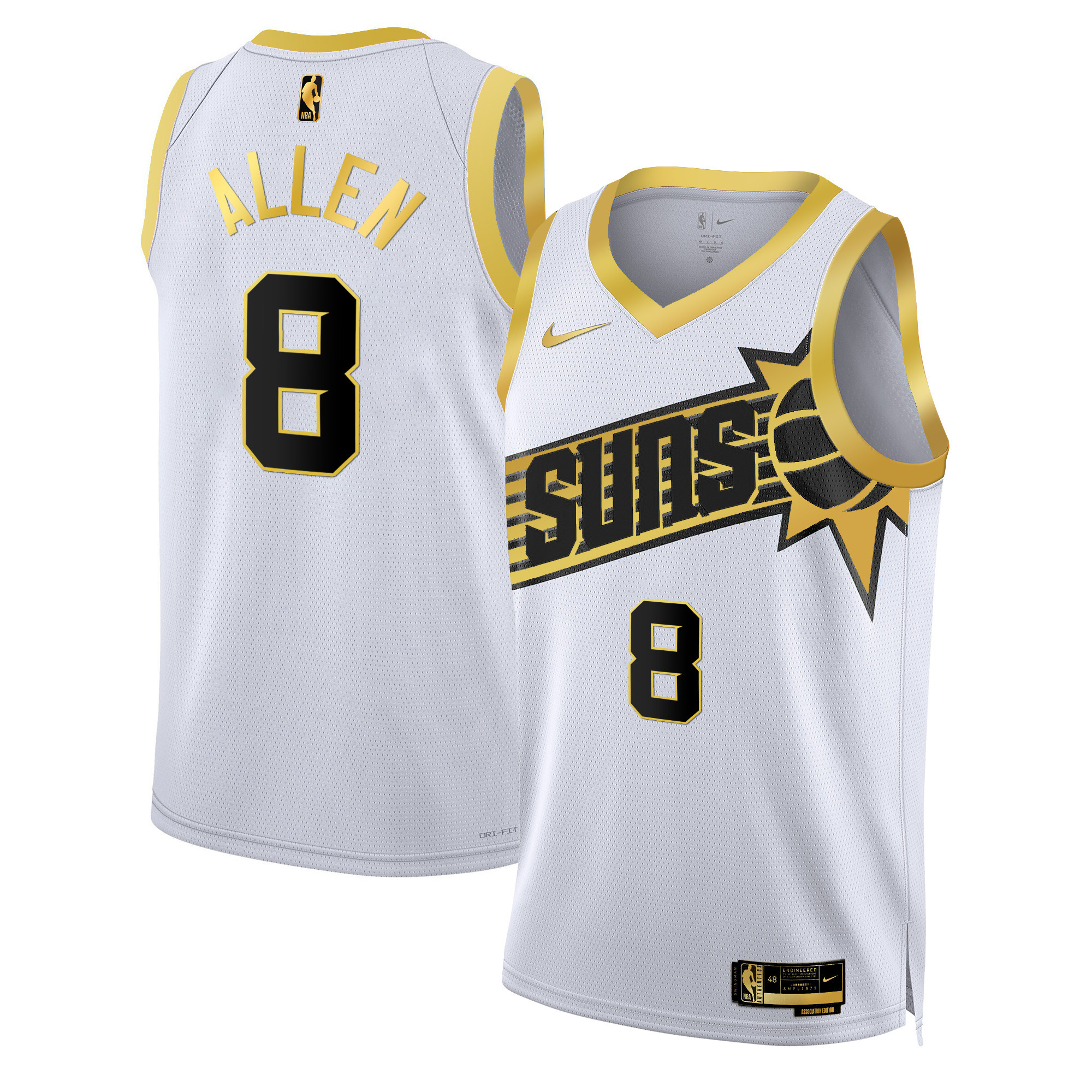Grayson Allen Men's Phoenix Suns Swingman White Gold Jersey - All Stitched