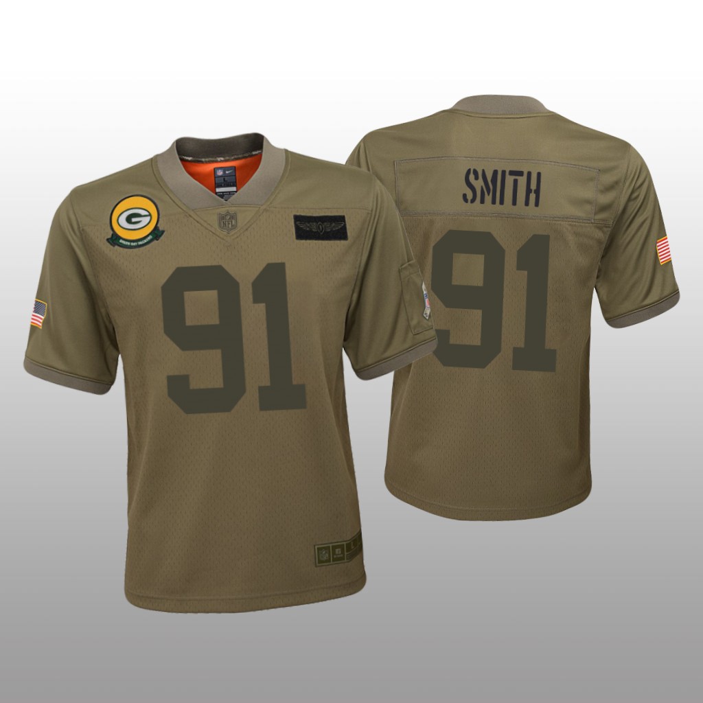 Green Bay Packers Preston Smith Camo Game Jersey Salute to Service - Youth