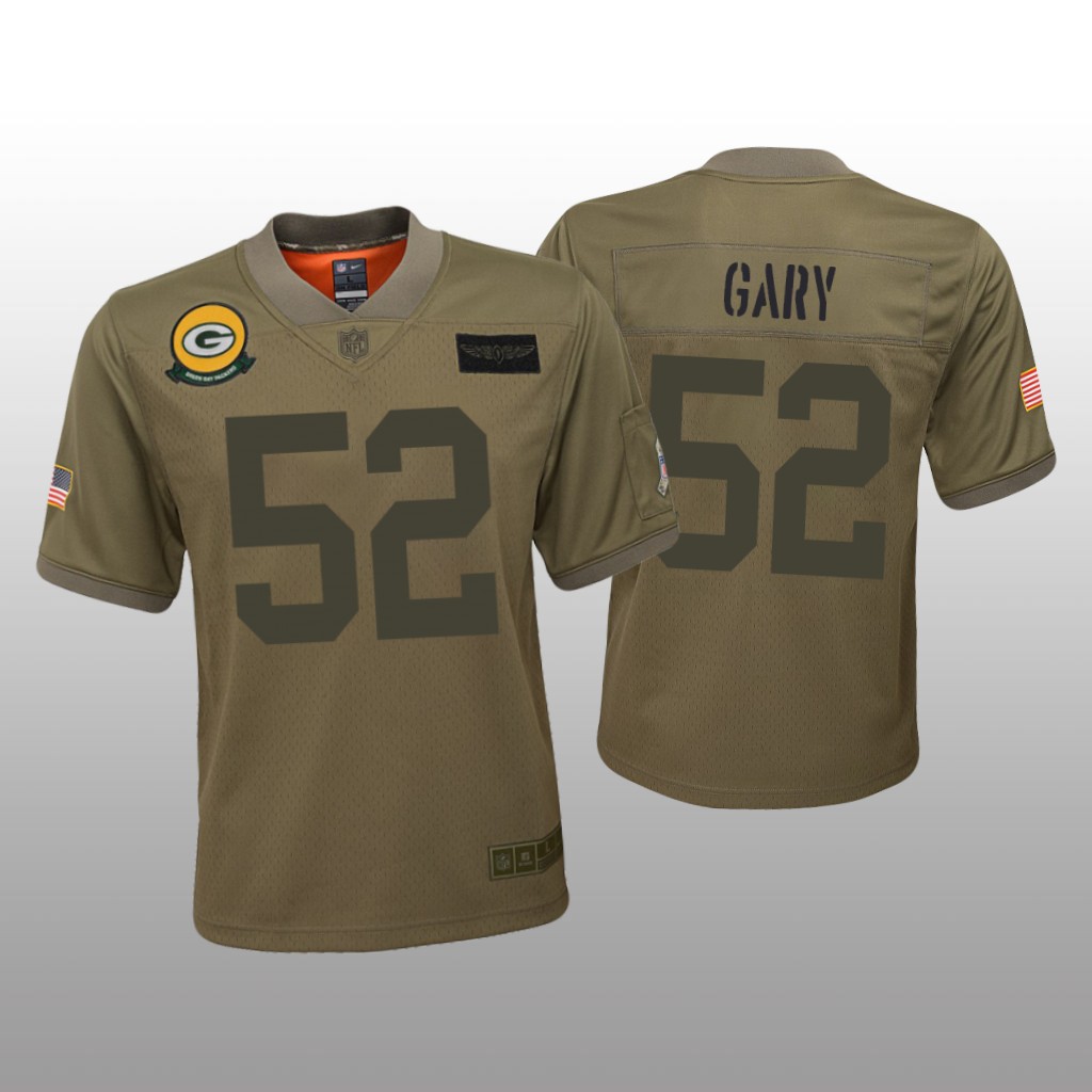 Green Bay Packers Rashan Gary Camo Game Jersey Salute to Service - Youth