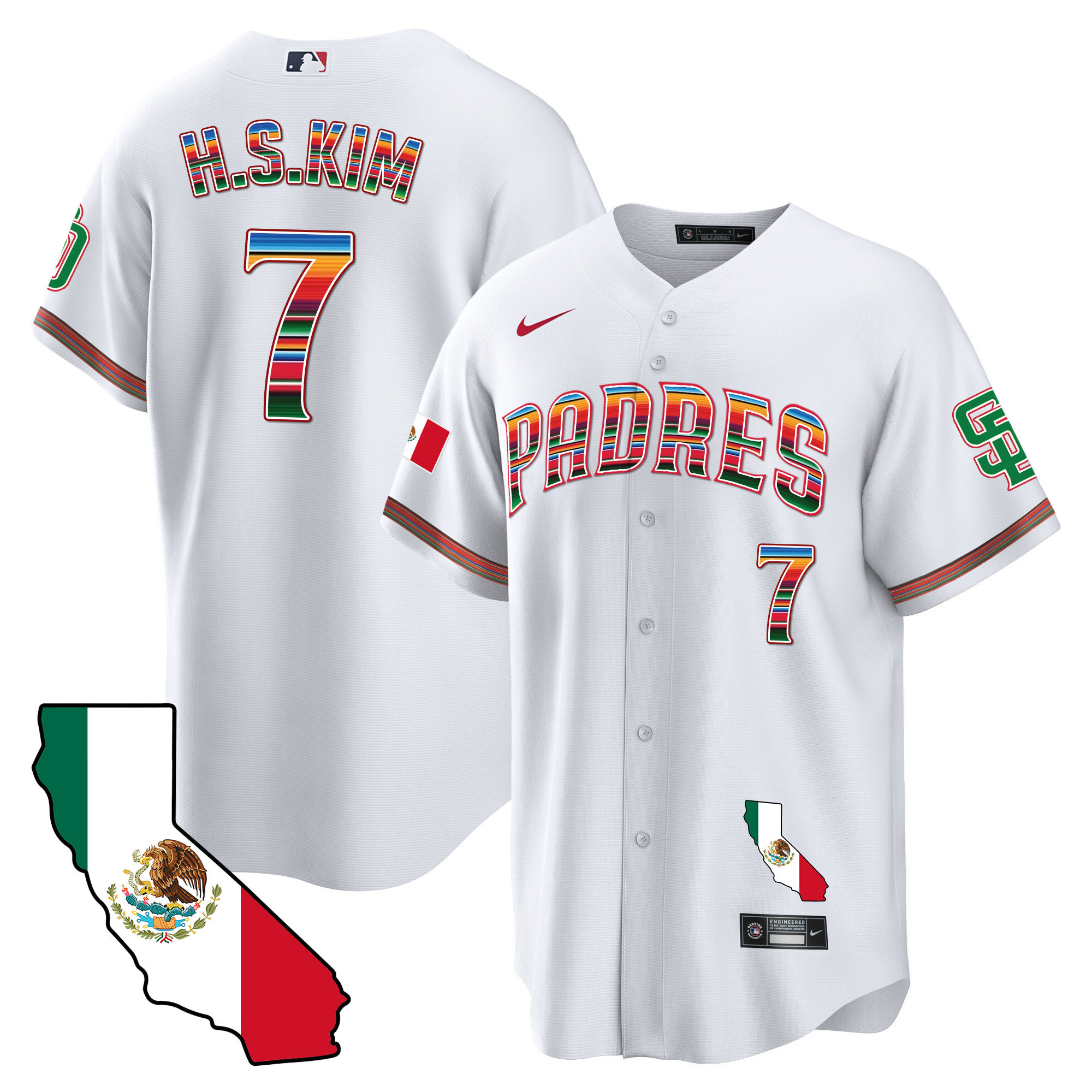 Ha-Seong Kim Men's San Diego Padres California Map Cool Base White Jersey