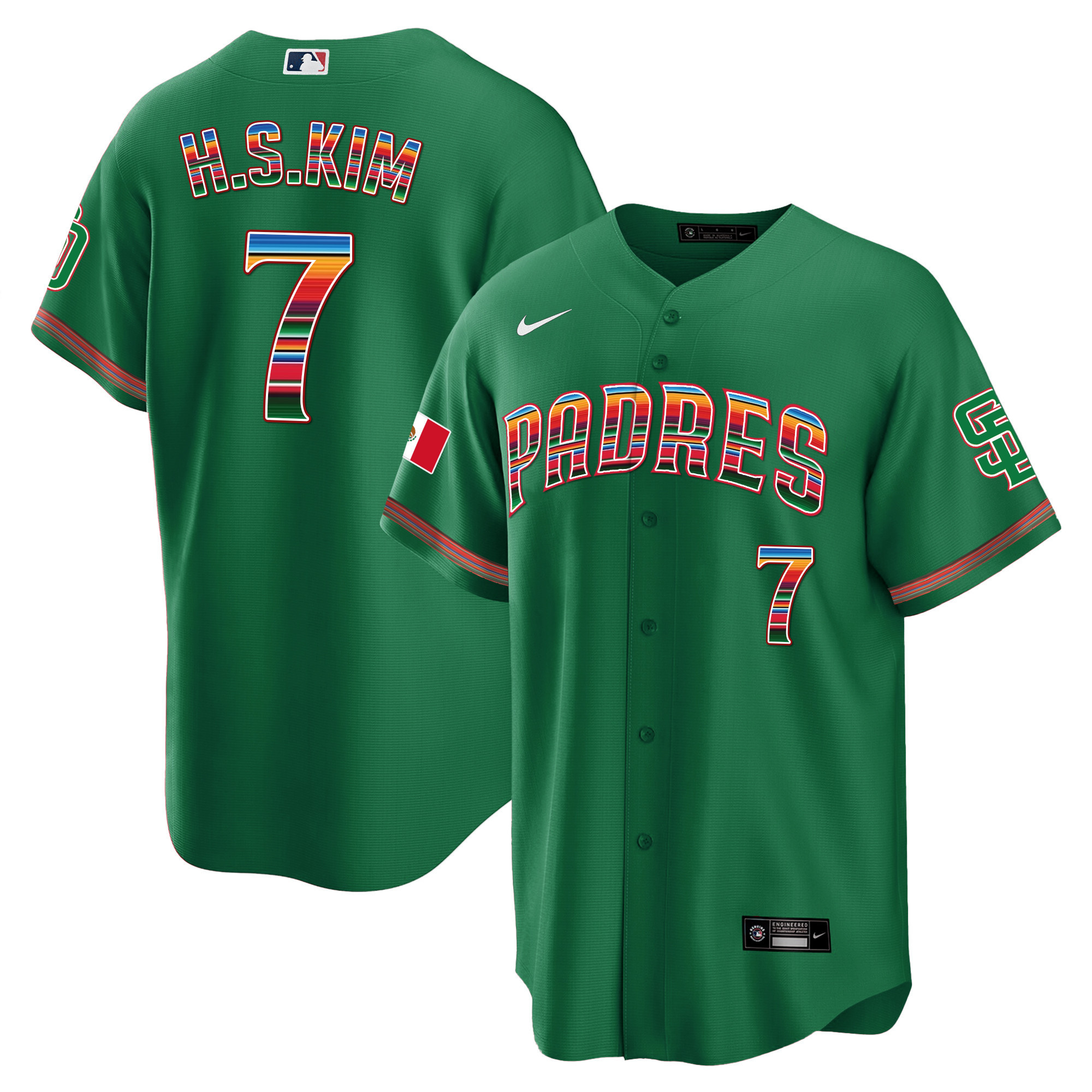 Ha-Seong Kim Men's San Diego Padres Mexico Cool Base Limited Green Jersey