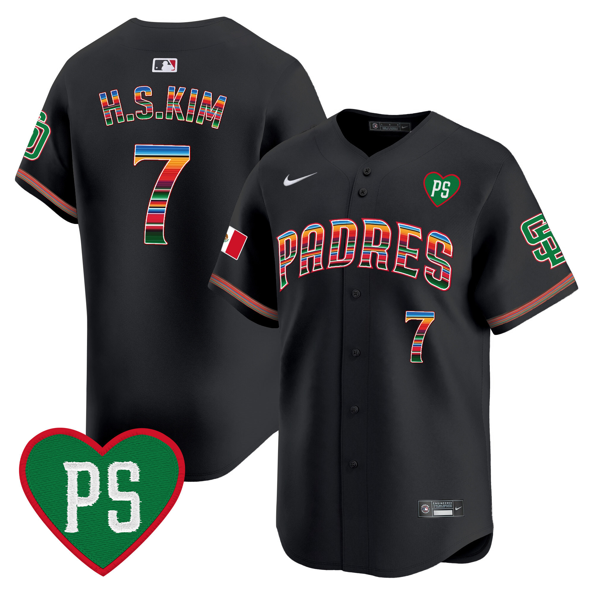 Ha-Seong Kim Men's San Diego Padres Mexico "For Peter" Patch Vapor Premier Limited Black Jersey