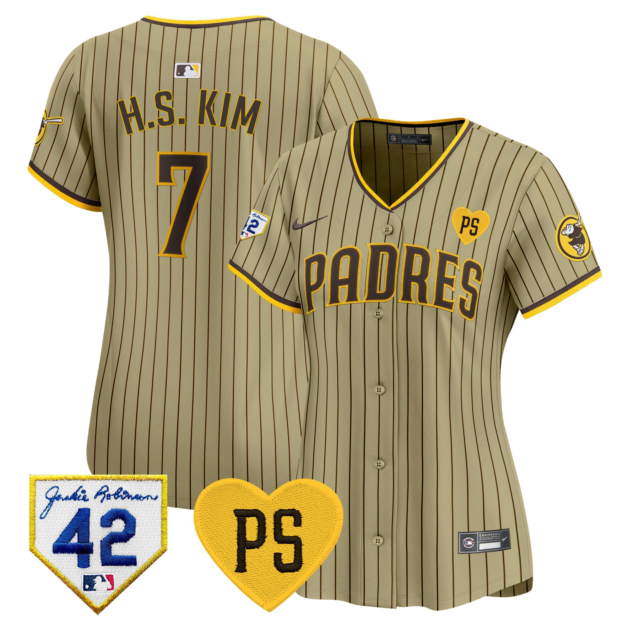 Ha-Seong Kim Women's San Diego Padres "For Peter" & Robinson Patch Vapor Premier Limited Tan Jersey