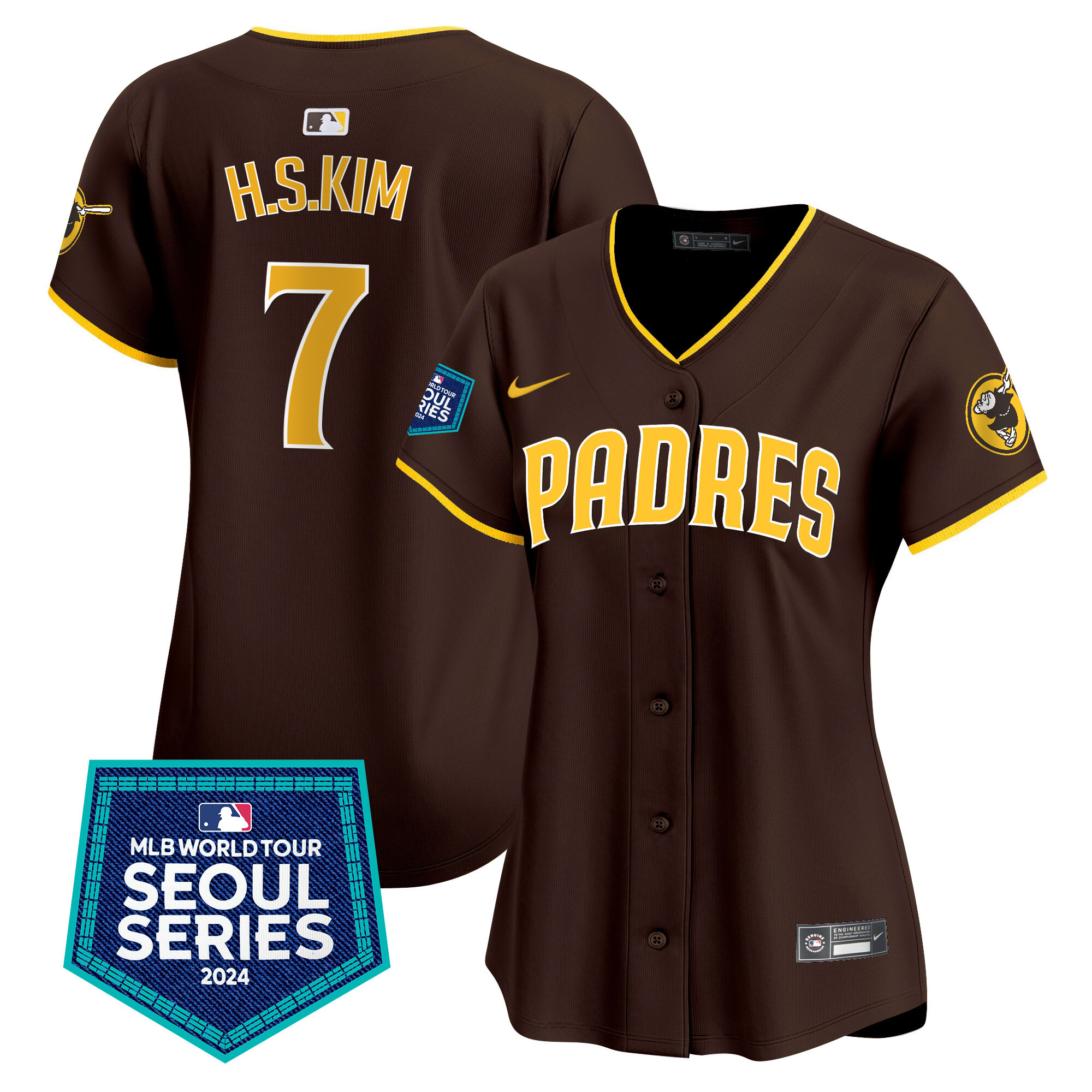 Ha-Seong Kim Women's San Diego Padres World Tour Seoul Series Patch Vapor Premier Limited Brown Jersey