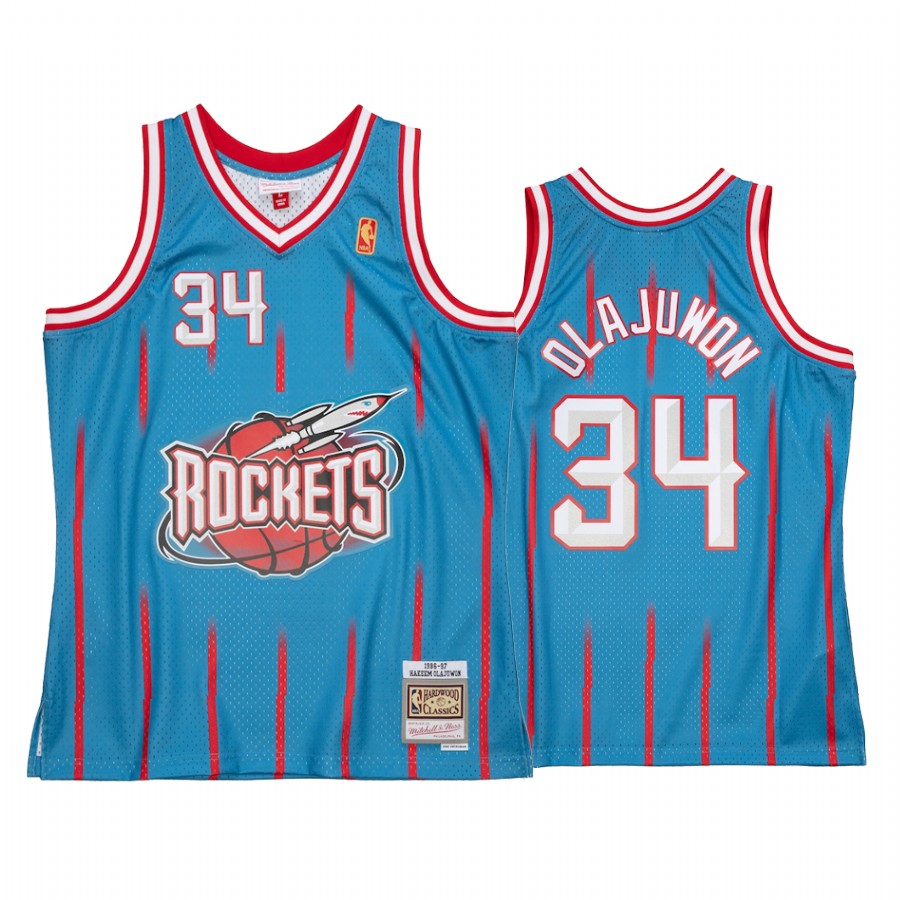 Hakeem Olajuwon #34 Houston Rockets Reload 2.0 Jersey Blue