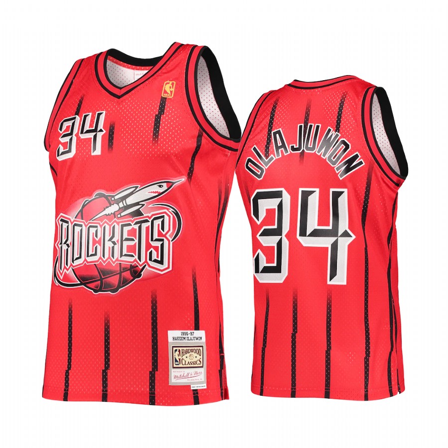 Hakeem Olajuwon 34 Houston Rockets Reload 2.0 Red Jersey HWC Swingman