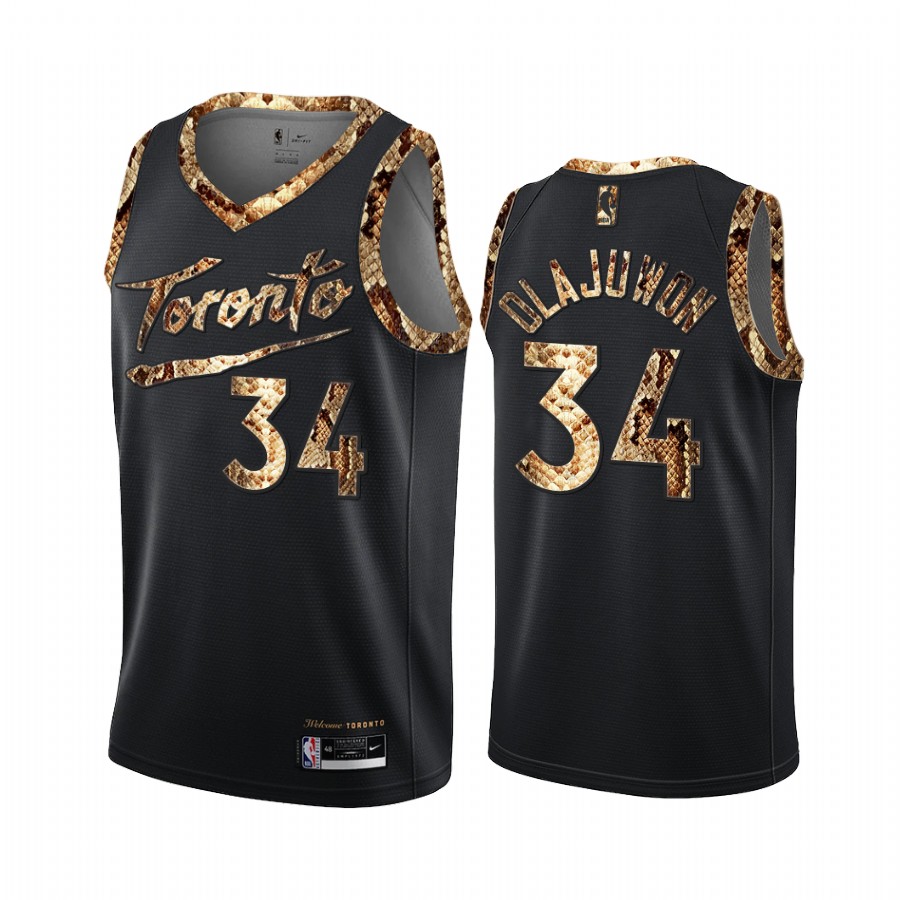 Hakeem Olajuwon Toronto Raptors Black Python Skin Jersey Exclusive Edition