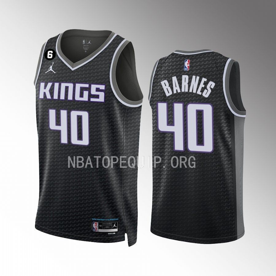 Harrison Barnes Sacramento Kings #40 Black Jersey Statement Edition Swingman