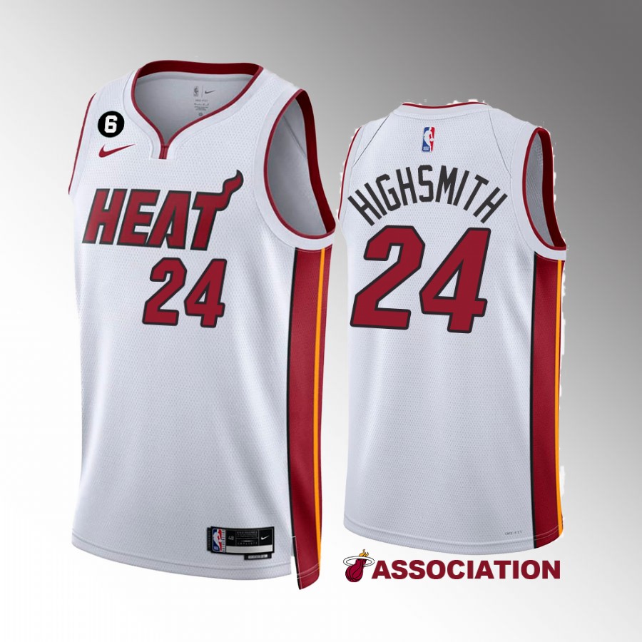 Haywood Highsmith Miami Heat White #24 Association Edition Jersey NO.6 Patch
